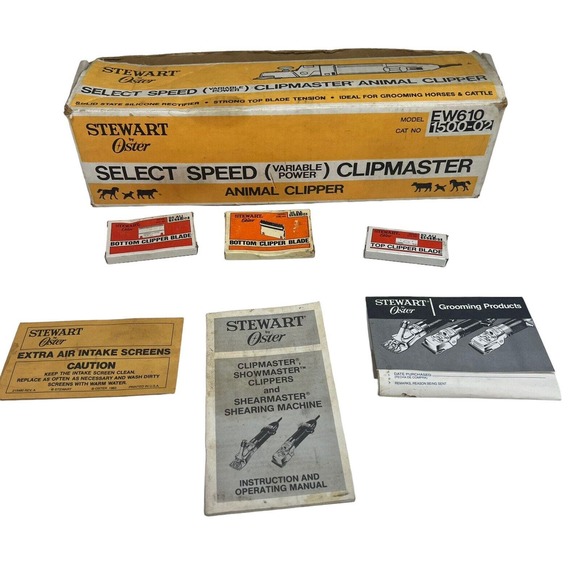 STEWART OSTER CLIPMASTER MODEL 510A LIVESTOCK ANIMAL CLIPPER SHEARS HORSES SHEEP - Picture 2 of 16